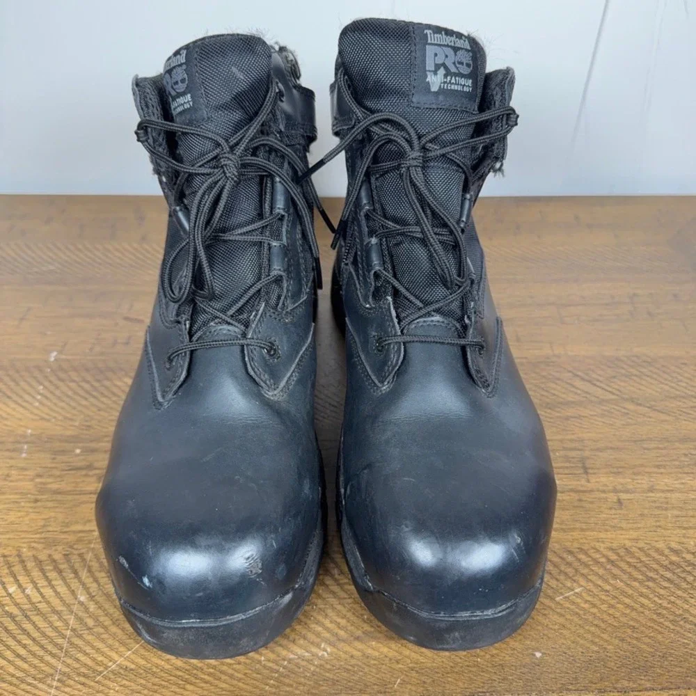 Timberland‎ PRO Boots Mens 10 Black Valor Duty Side Zip Tactical Waterproof Work